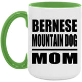 Bernese Mountain Dog Mom - 15oz Accent Mug Green