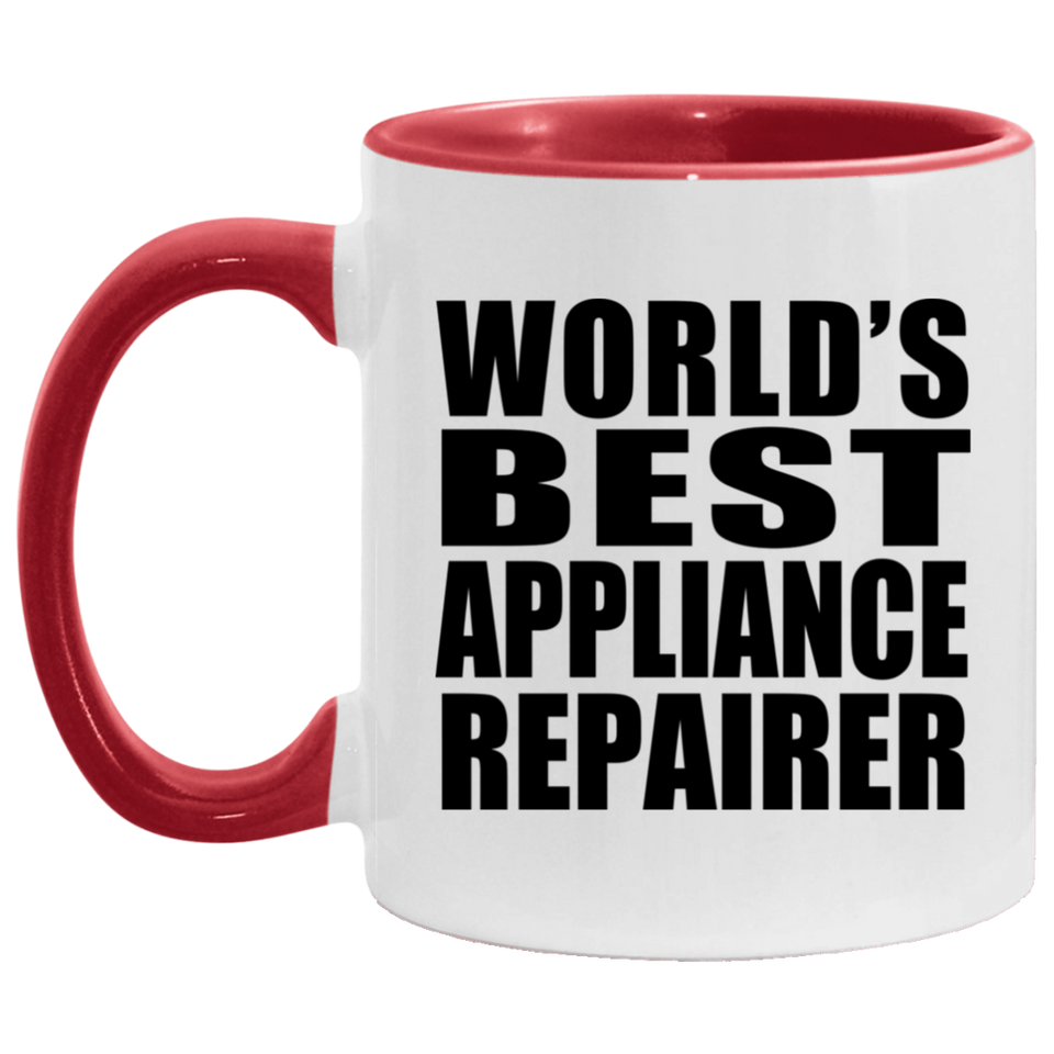 World's Best Appliance Repairer - 11oz Accent Mug Red