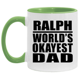 Ralph World's Okayest Dad - 11oz Accent Mug Green