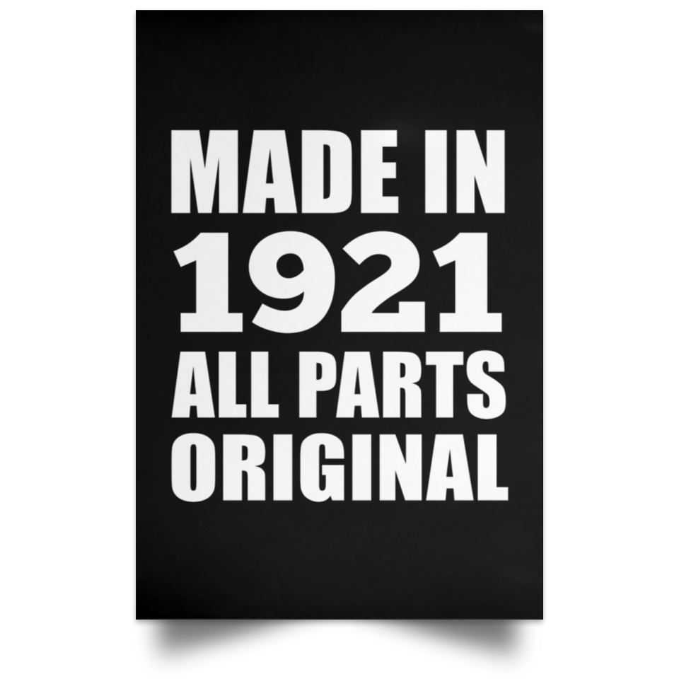 103rd Birthday Made in 1921 All Parts Original - Poster Portrait