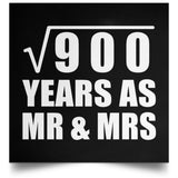 30th Anniversary Square Root of 900 Years As Mr & Mrs - Poster Square