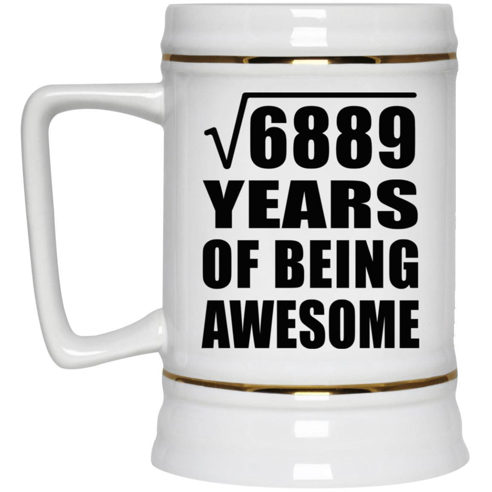 83rd Birthday Square Root of 6889 Years of Being Awesome - Beer Stein