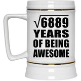 83rd Birthday Square Root of 6889 Years of Being Awesome - Beer Stein