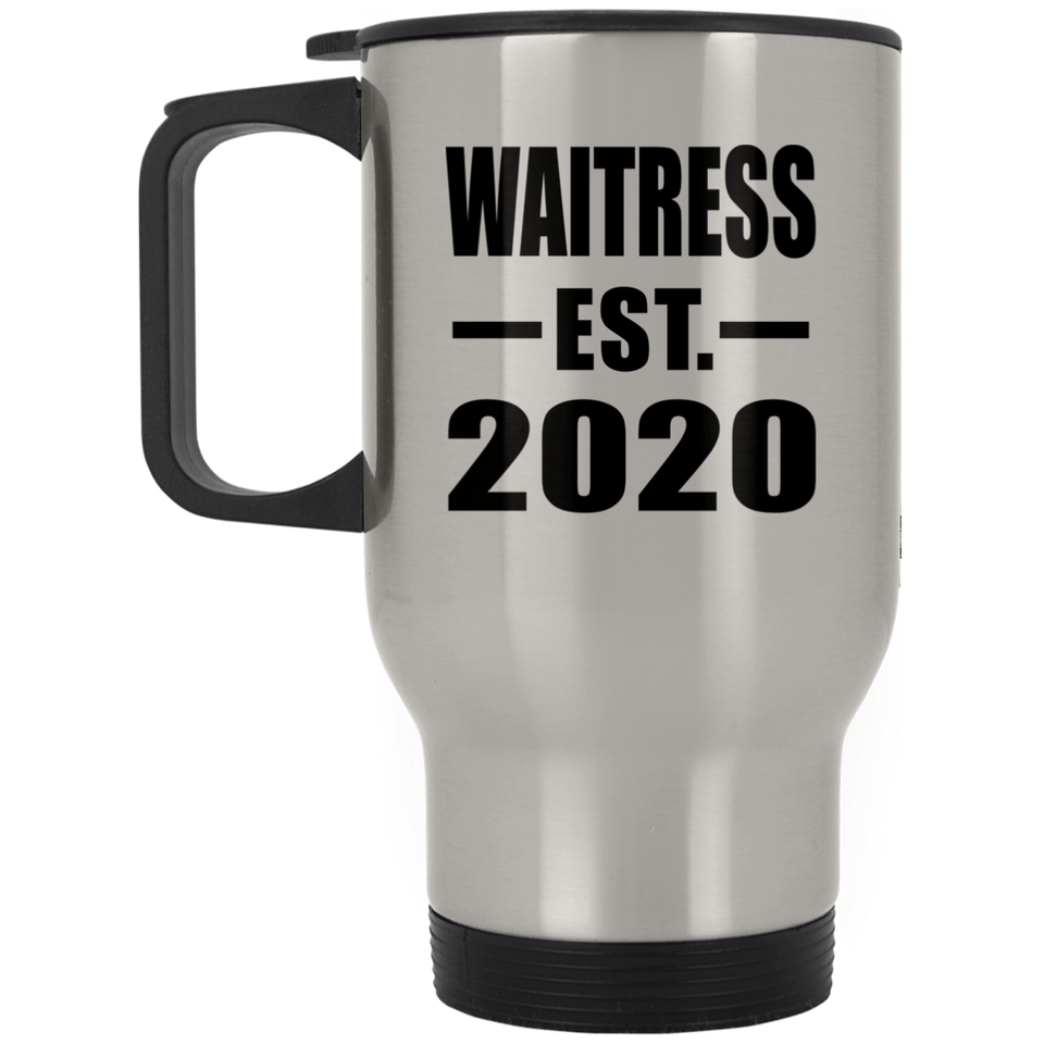 Waitress Established EST. 2020 - Silver Travel Mug
