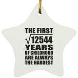 112th Birthday Square Root of 12544 Years of Childhood - Star Ornament