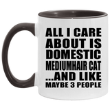 All I Care About Is Domestic Mediumhair Cat - 11oz Accent Mug Black