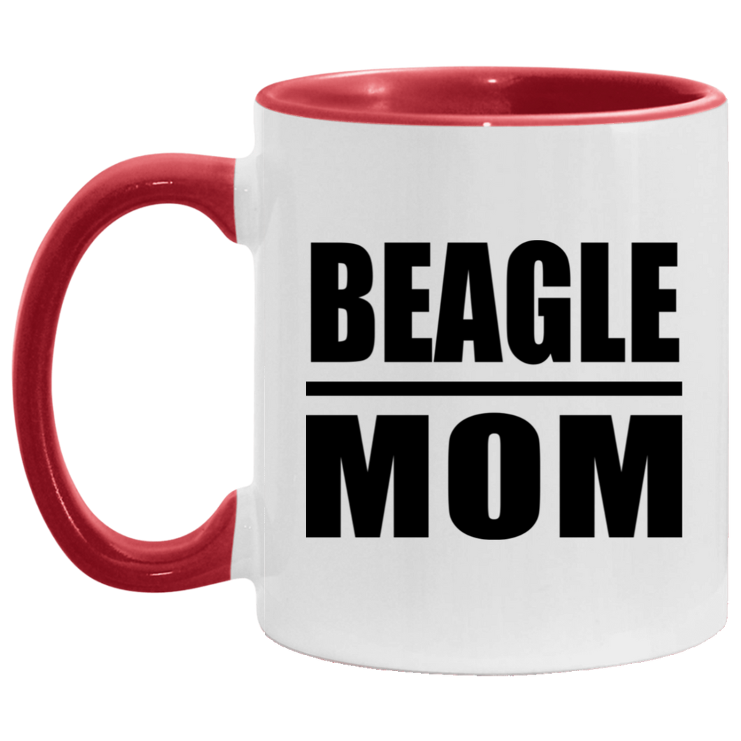Beagle Mom - 11oz Accent Mug Red