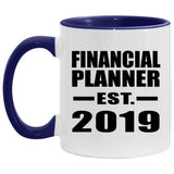 Financial Planner Established EST. 2019 - 11oz Accent Mug Purple