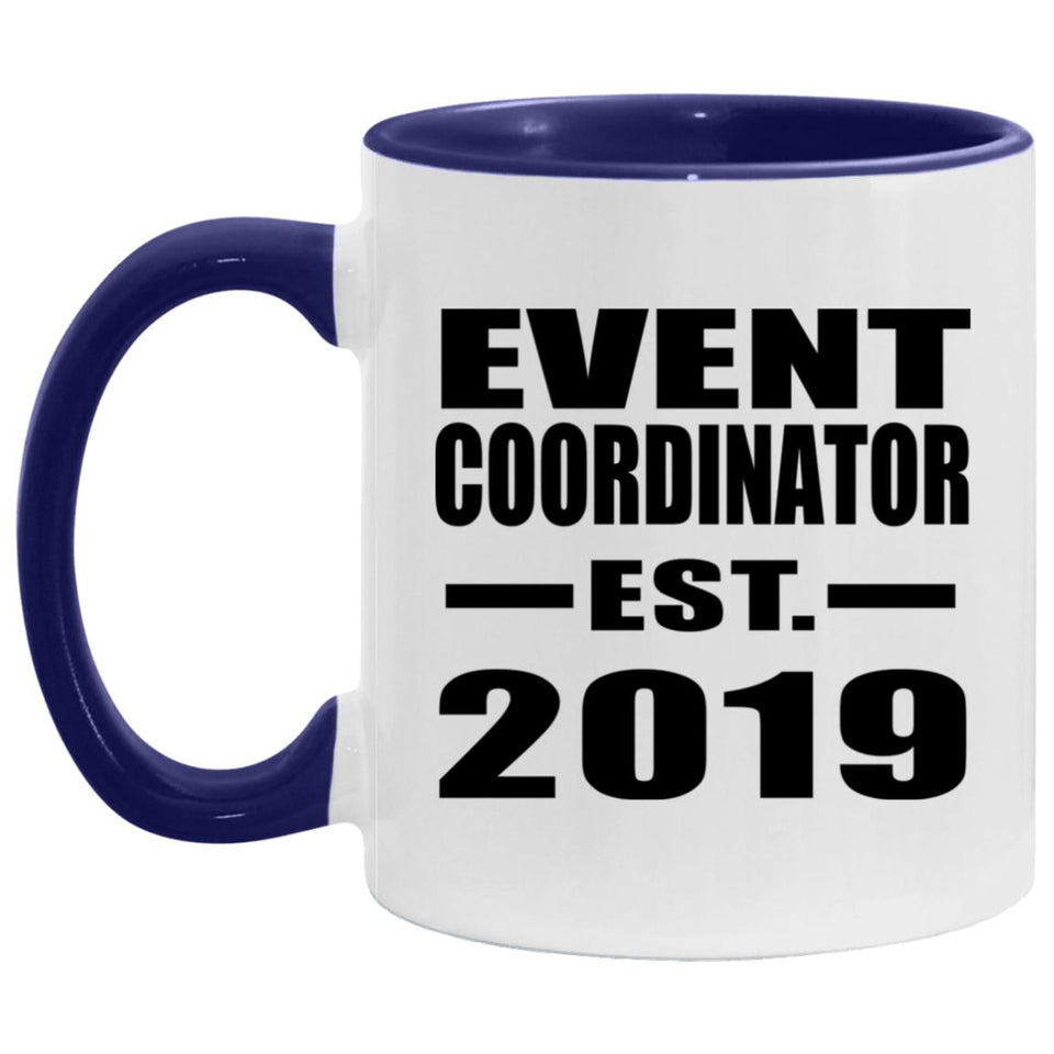 Event Coordinator Established EST. 2019 - 11oz Accent Mug Purple