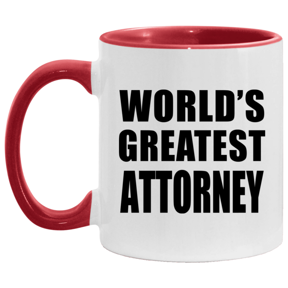 World's Greatest Attorney - 11oz Accent Mug Red