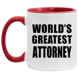 World's Greatest Attorney - 11oz Accent Mug Red
