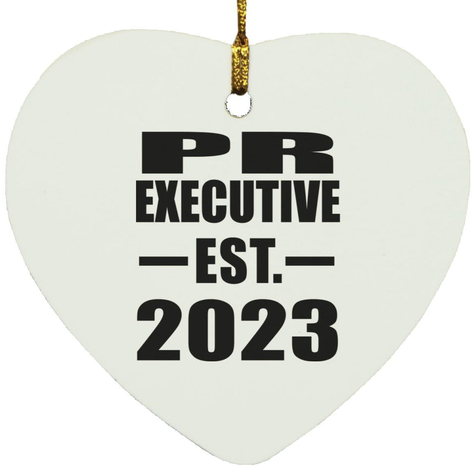 PR Executive Established EST. 2023 - Heart Ornament