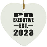 PR Executive Established EST. 2023 - Heart Ornament