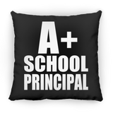 A+ School Principal - Throw Pillow Black