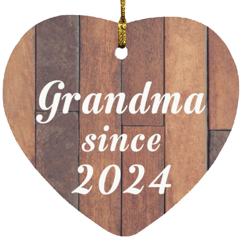 Grandma Since 2024 - Heart Ornament E