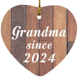 Grandma Since 2024 - Heart Ornament E