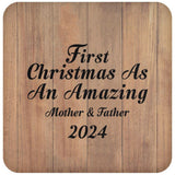 First Christmas As An Amazing Mother & Father 2024 - Drink Coaster C