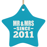 13th Anniversary Mr & Mrs Since 2011 - Star Ornament