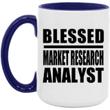 Blessed Market Research Analyst - 15oz Accent Mug Purple
