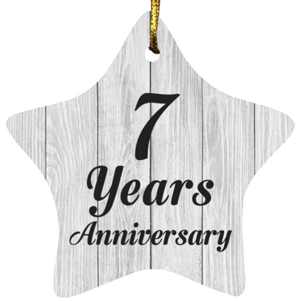 7th Anniversary 7 Years Anniversary - Star Ornament F