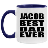 Jacob Best Dad Ever - 11oz Accent Mug Purple