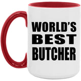 World's Best Butcher - 15oz Accent Mug Red