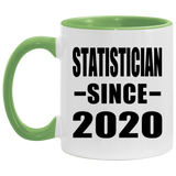 Statistician Since 2020 - 11oz Accent Mug Green