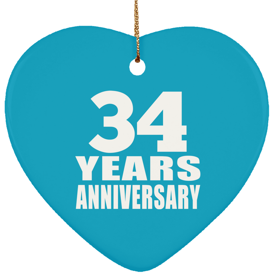 34th Anniversary 34 Years - Heart Ornament