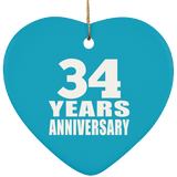 34th Anniversary 34 Years - Heart Ornament