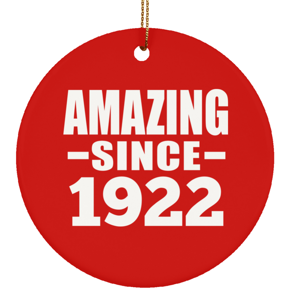 102nd Birthday Amazing Since 1922 - Circle Ornament