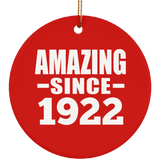 102nd Birthday Amazing Since 1922 - Circle Ornament