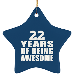 22nd Birthday 22 Years Of Being Awesome - Star Ornament