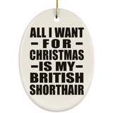 All I Want For Christmas Is My British Shorthair - Oval Ornament