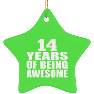 14th Birthday 14 Years Of Being Awesome - Star Ornament