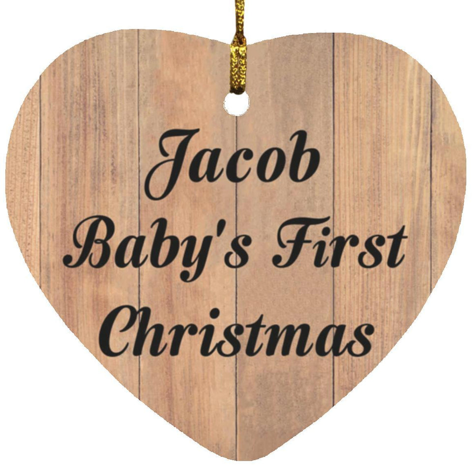 Jacob Baby's First Christmas - Heart Ornament C