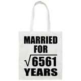 81st Anniversary Married For Square Root of 6561 Years - Tote Bag White