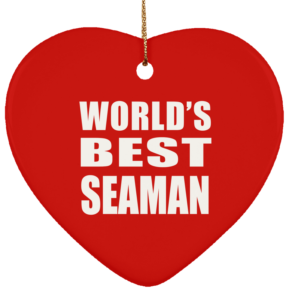 World's Best Seaman - Heart Ornament