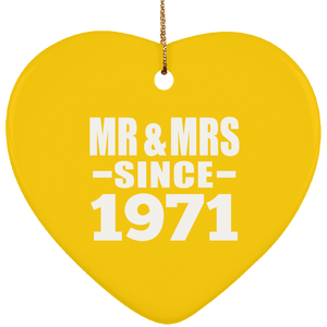 53rd Anniversary Mr & Mrs Since 1971 - Heart Ornament
