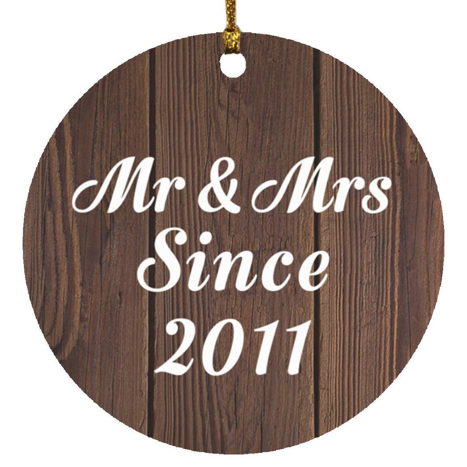 13th Anniversary Mr & Mrs Since 2011 - Circle Ornament D