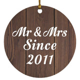 13th Anniversary Mr & Mrs Since 2011 - Circle Ornament D
