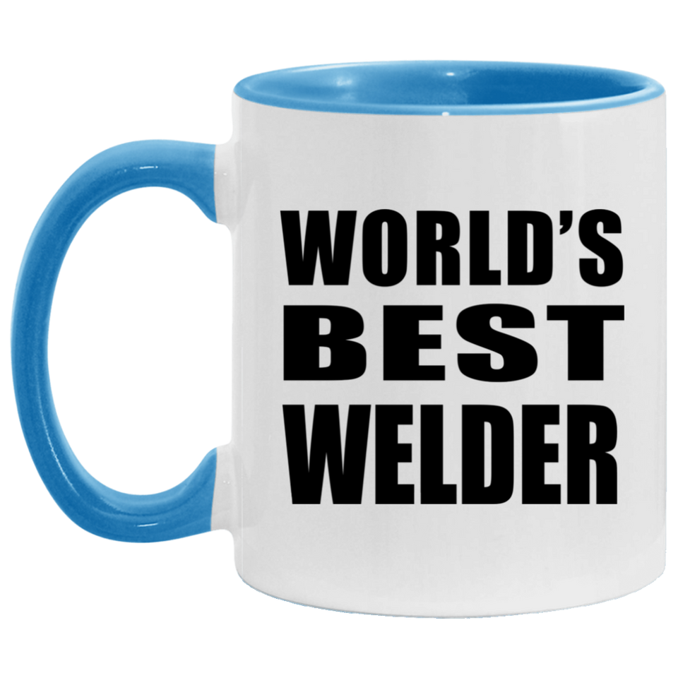 World's Best Welder - 11oz Accent Mug Blue