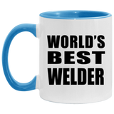 World's Best Welder - 11oz Accent Mug Blue