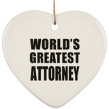 World's Greatest Attorney - Heart Ornament