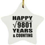 Happy 99th Anniversary Square Root of 9801 Years & Counting - Star Ornament