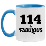 114th Birthday 114 & Fabulous - 11oz Accent Mug Blue