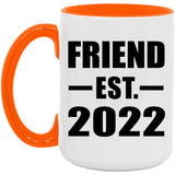 Friend Established EST. 2022 - 15oz Accent Mug Orange