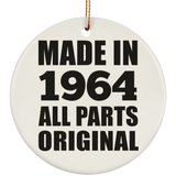 60th Birthday Made in 1964 All Parts Original - Circle Ornament