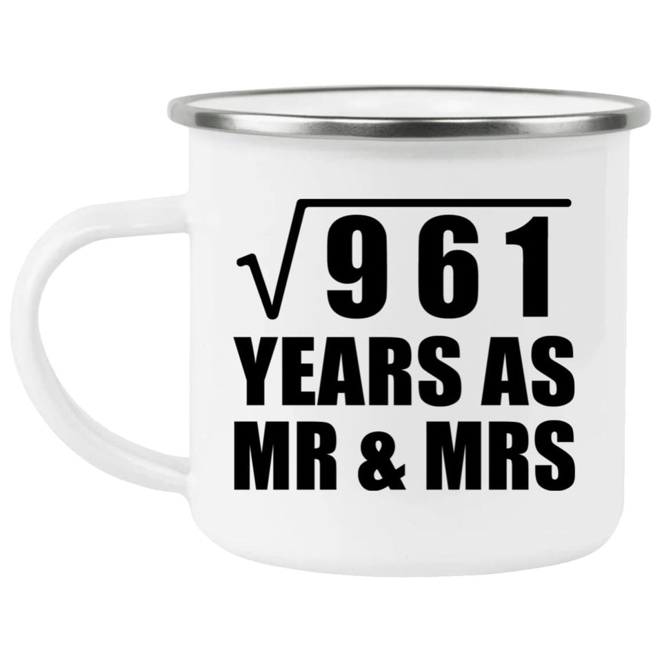 31st Anniversary Square Root of 961 Years As Mr & Mrs - 12oz Camping Mug