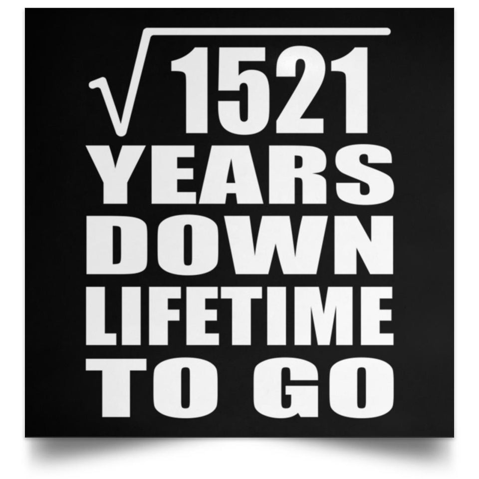 39th Anniversary Square Root of 1521 Years Lifetime To Go - Poster Square