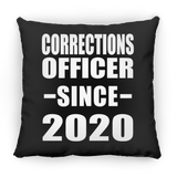 Corrections Officer Since 2020 - Throw Pillow Black